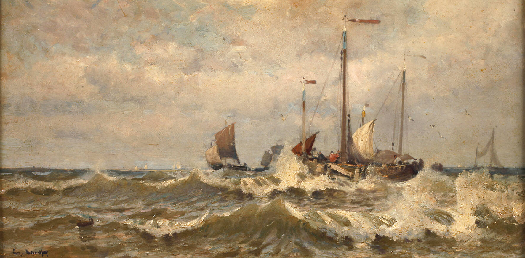 Auf hoher See, Prof. Eugen Kampf attr.